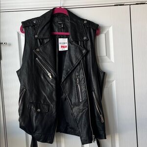 Forever 21 Black Faux Leather Vest